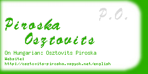 piroska osztovits business card